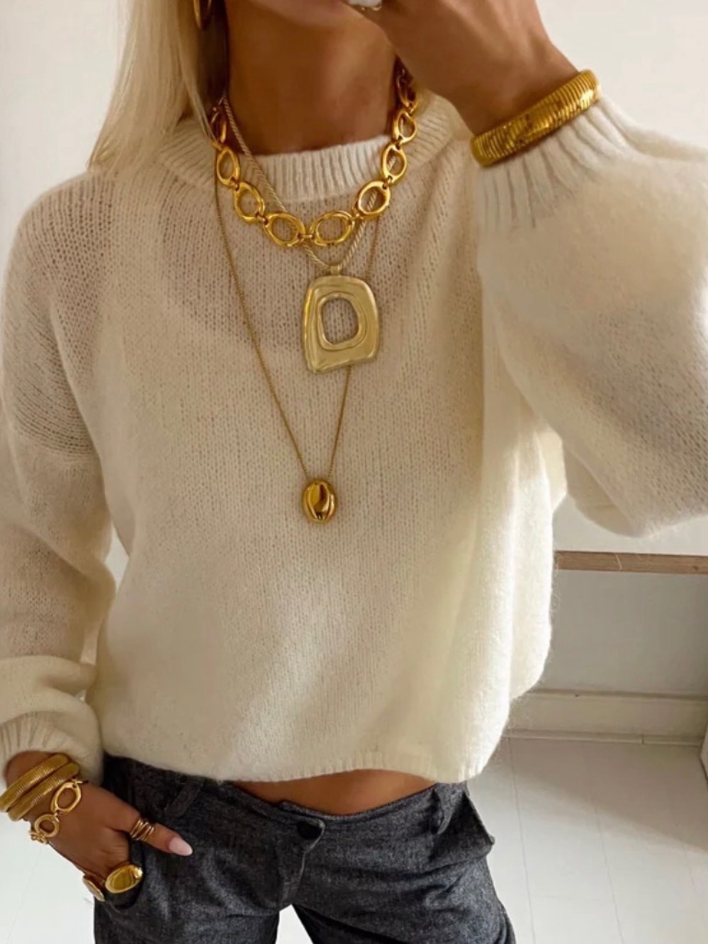 Design By Si Miti Off White Knit